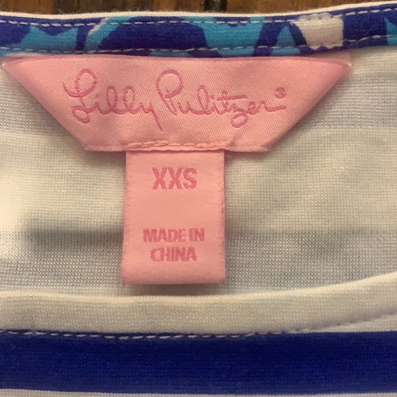 Lilly Pulitzer Nila Blue & White 3/4 Sleeve Dress - Size XXS - Picture 5 of 7